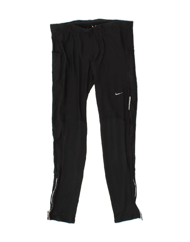 Exquisite Design NIKE Womens Dri Fit Tracksuit Trousers UK 18 XL Black Polyester