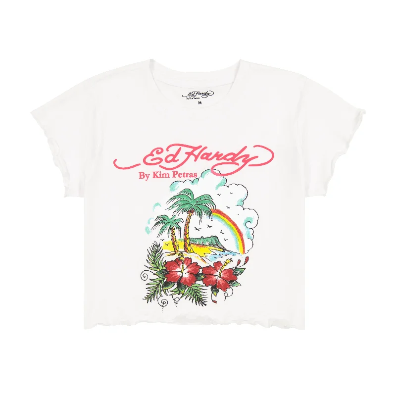 Body Design Tropical Scene Lettuce Edge Baby Tee