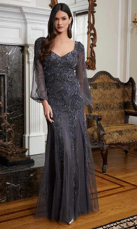 Practical Style MGNY By Mori Lee 72820 - Bishop Sleeve Beaded Evening Gown