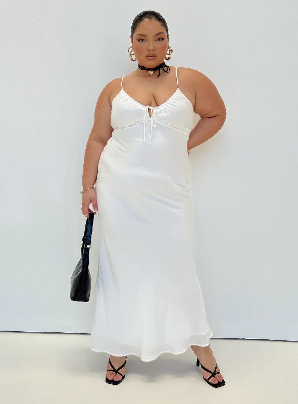 Fashionable Inner Wear Emily Maxi Dress White Curve