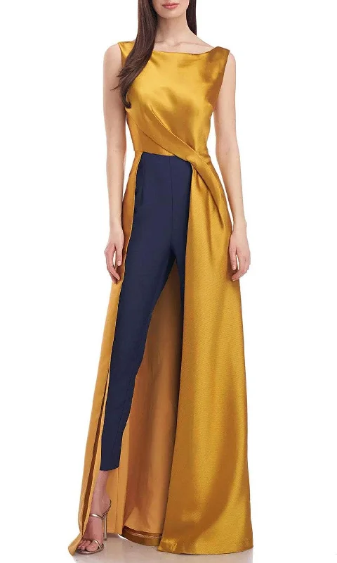 New Design Kay Unger 5545199 - Bateau Neck Jumpsuit with Overskirt