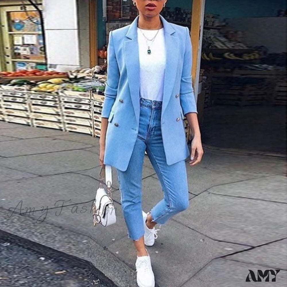Elegant Series Amy Fashion - Chic Office Lady Breasted Blazer