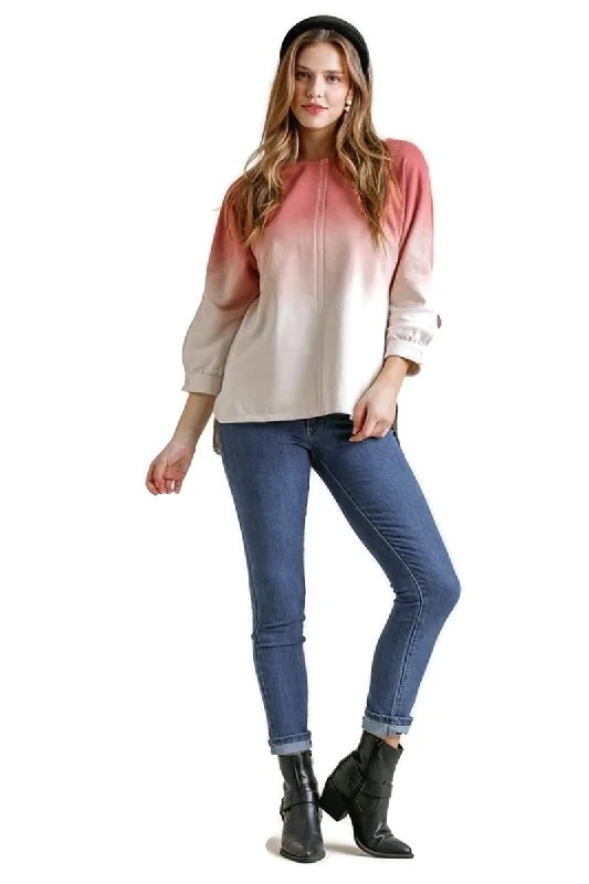 Exquisite Design Ombre Raglan Top, Berry