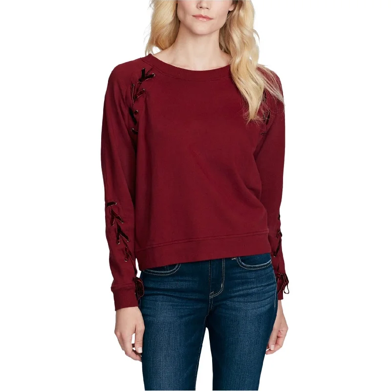 Tropical Style Jessica Simpson Womens Velvet Trim Sweatshirt, Red, Medium