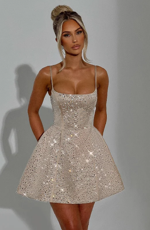 Exquisite Tailoring Angelique Mini Dress - Champagne