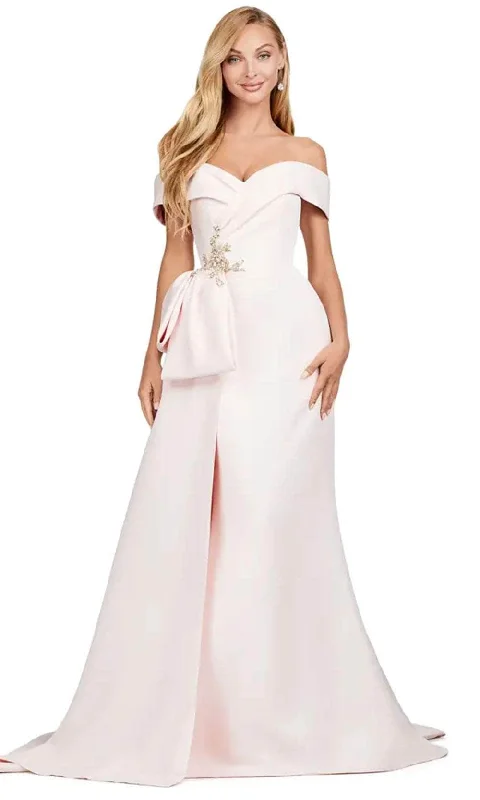 High-end Sense Ashley Lauren 11425 - Off-Shoulder Mermaid Satin Gown