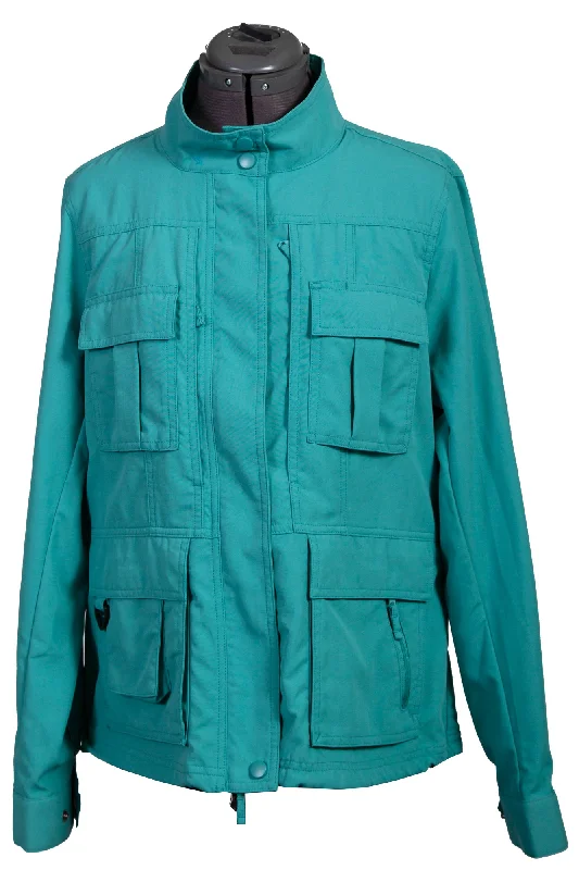 High Street Design Scully Womens Teal Nylon Multi-Pocket Jacket