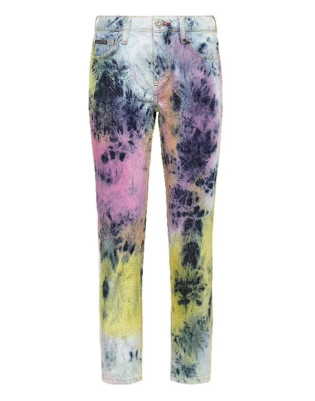High-end Sense Boyfriend Bleached Tie dye
