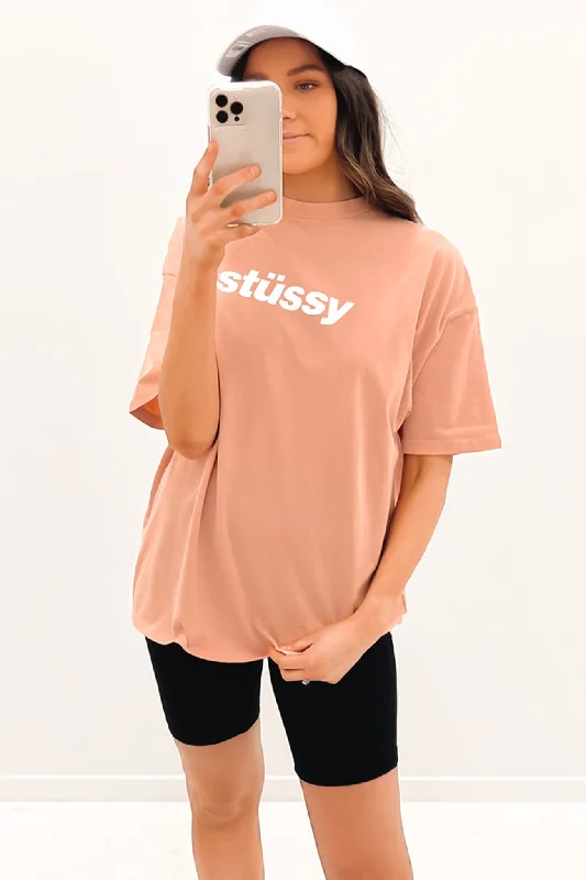 High-end Customization Italic Relaxed Tee Peach