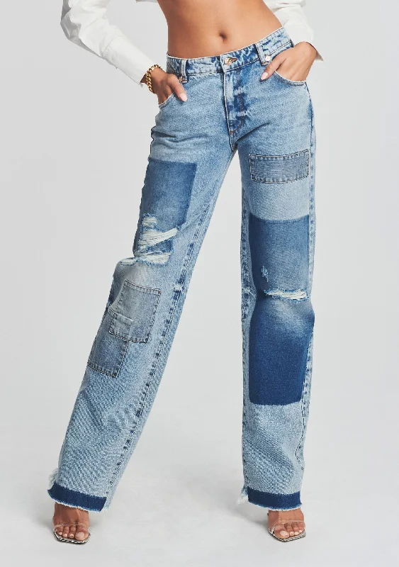 Comfortable Wear Heidi Straight Leg Patch Jean