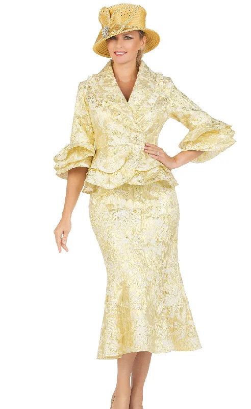 Classic Color Giovanna Church Suit G1165-Gold