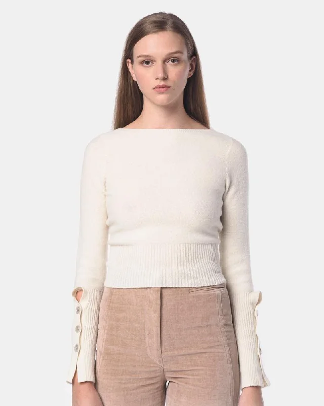 Energy Wear Fitted Sweater in Chalk