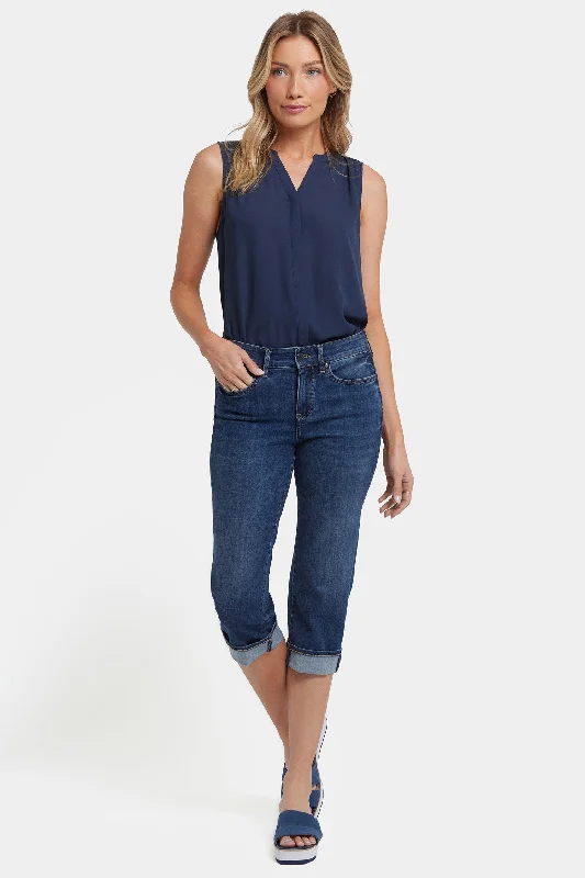 Unique Fashion Marilyn Straight Crop Jeans In Petite - Rio Rapids