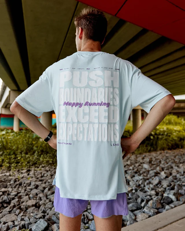 Sweet Breath Unisex Push Boundaries FLXCotton Tee Oversize - Light Cyan-White