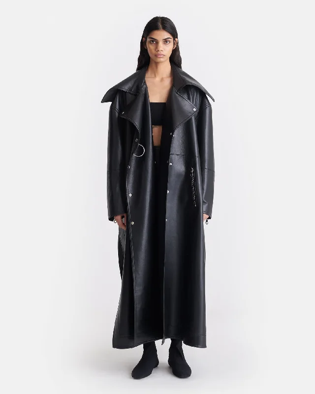 Goddess Outfit Teca - Regenerated Leather Coat - Black