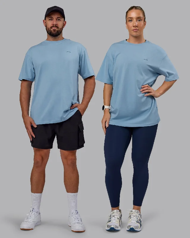 Fashion Concept Unisex 1% Better Value Series FLXCotton Tee Oversize - Glacier Lake-Indigo
