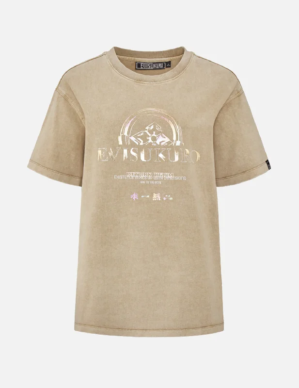 Leisure Sports Multi Foil Print Pigment Dye T-shirt