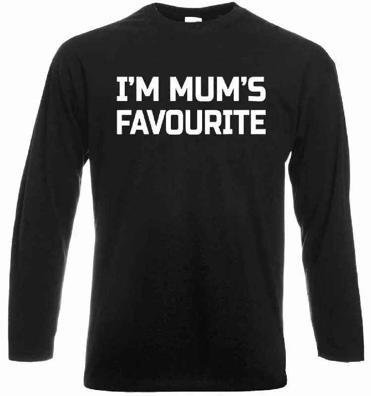 High Street Fashion Mum's Favourite T-Shirt Men's Long Sleeve Funny Novelty Gift for Siblings High Street Fashion Mum's Favourite T-Shirt Men's Long Sleeve Funny Novelty Gift for Siblings