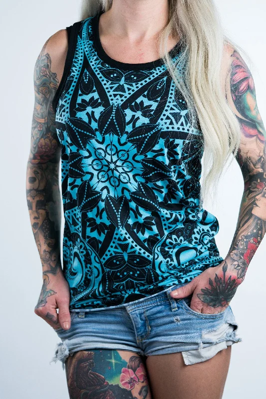 Unique Fashion Teal Mandala Unisex Tank Top