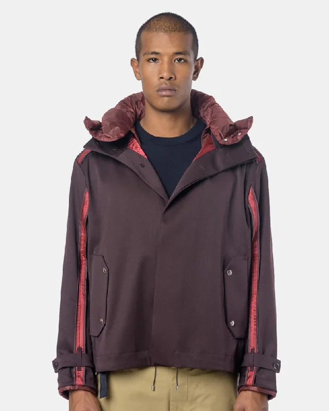 Fresh And Fashionable Reverse Seam Blouson in Burgundy