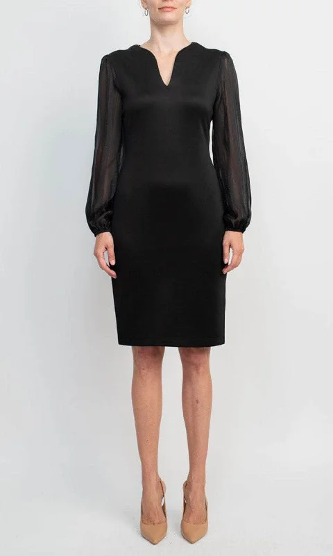 Classic Design Connected Apparel TWM23506M1 - V-Neck Sheath Formal Dress