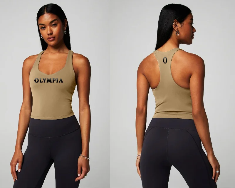 Printed Patterns Olympia Women's Racerback Tank Tan