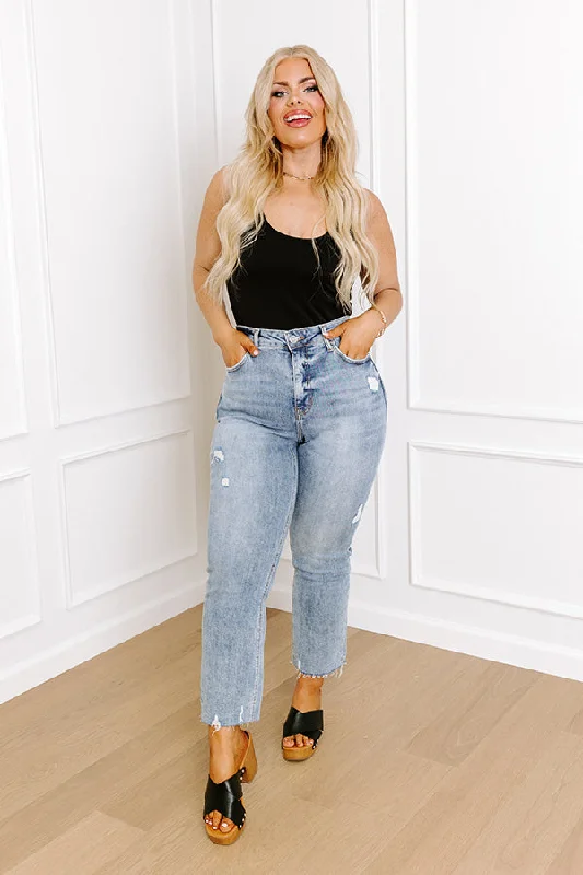 Bright Colors Lovervet Alaina High Waist Distressed Straight Leg Jean Curves