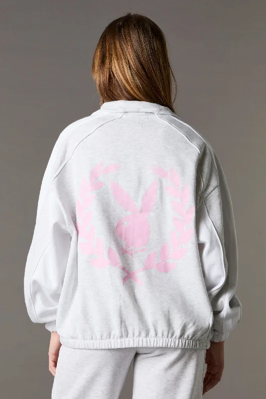 Personalized Series Playboy Graphic Colourblock Jacket