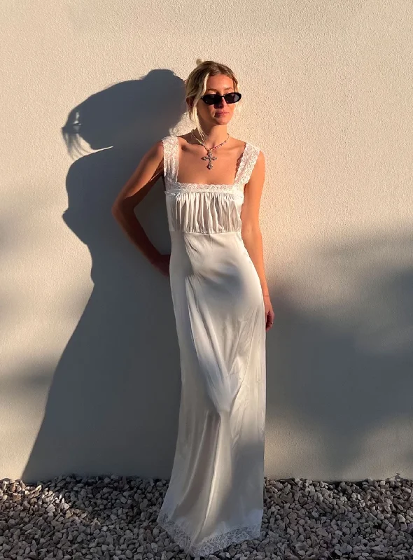 Comfortable Fashion Ballerina Vintage Maxi Dress Porcelain
