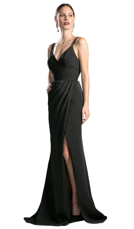 Fashionable Prints Cinderella Divine - KC1850 Sleeveless Wrap Bodice Drape-Detailed Gown
