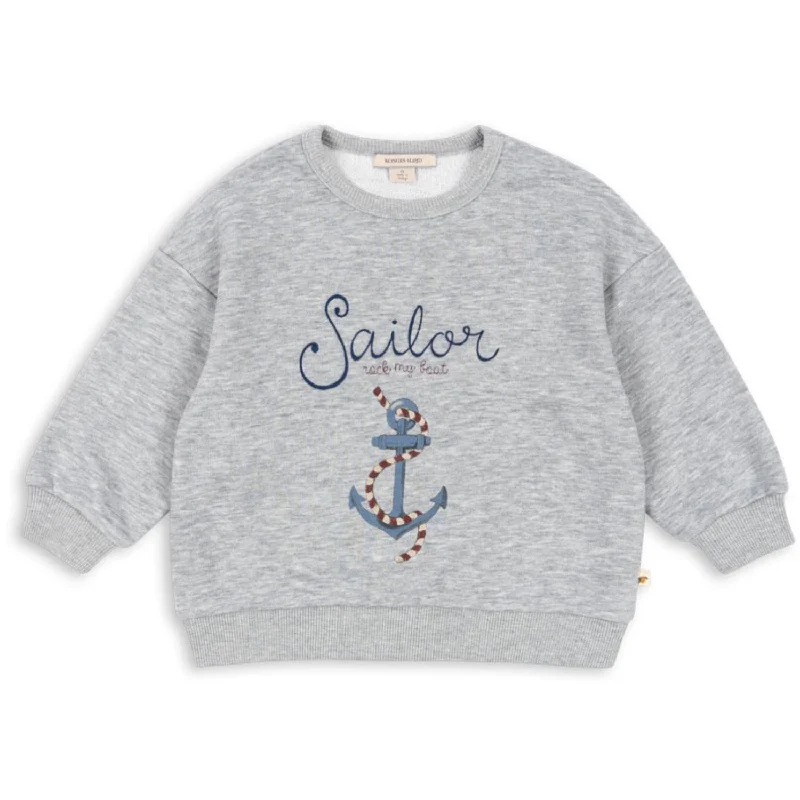 Basic Version Konges Sløjd Grey Melange Lou Sweatshirt Ocs