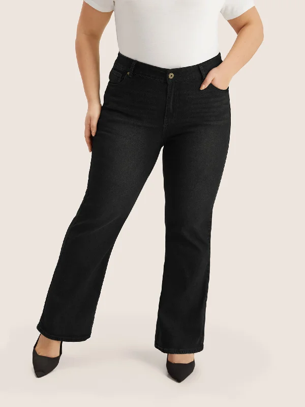 New Design Plain Bootcut Pocket Zipper Fly Jeans