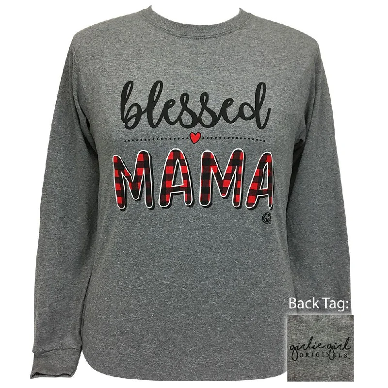 Fashionable In The Times Blessed Mama-Graphite Heather LS-2222