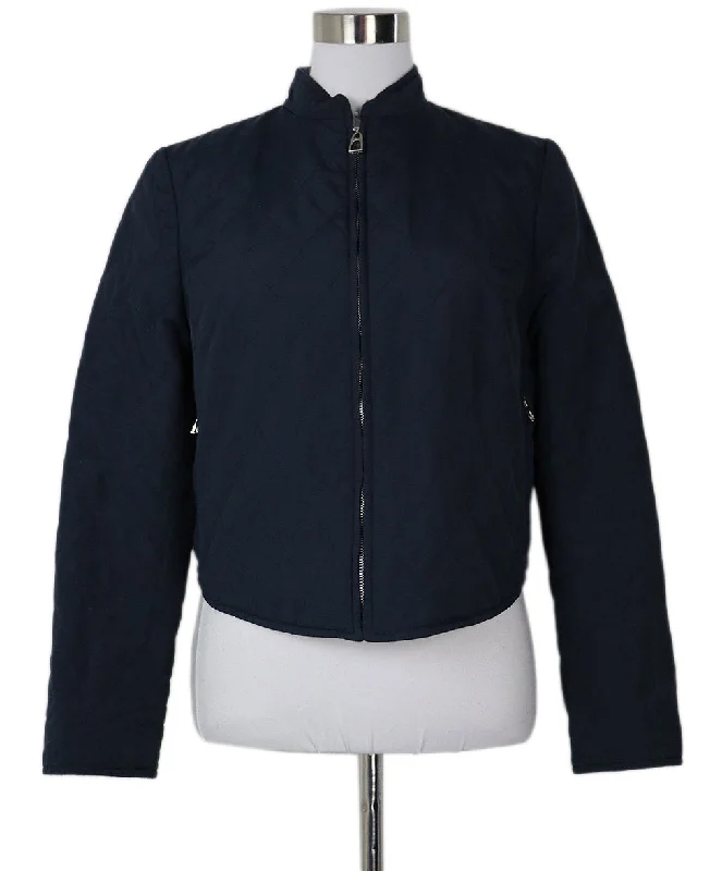Fresh And Fashionable Hermes Navy & Grey Reversible Jacket sz 6