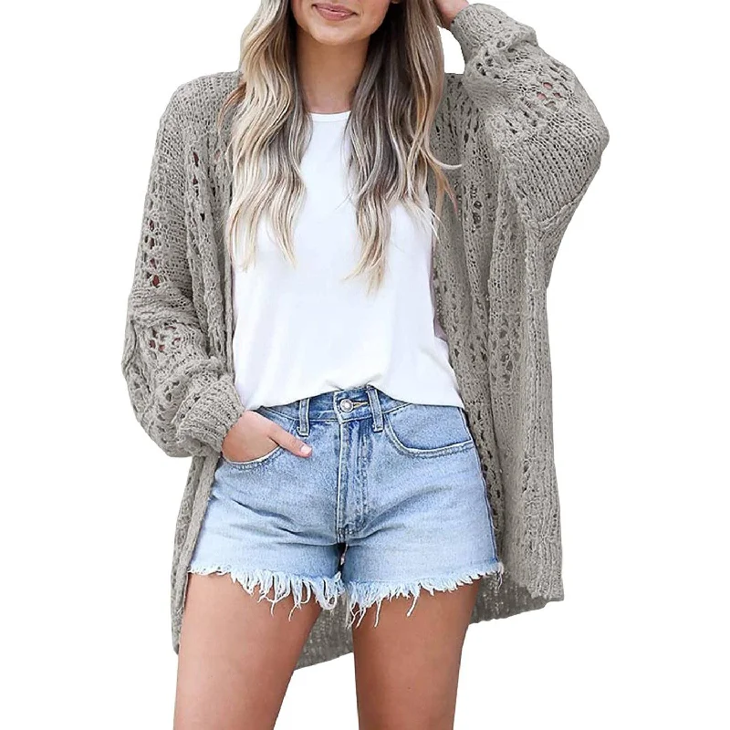 Fashion Touch Ladies Crochet Cardigan Sweater