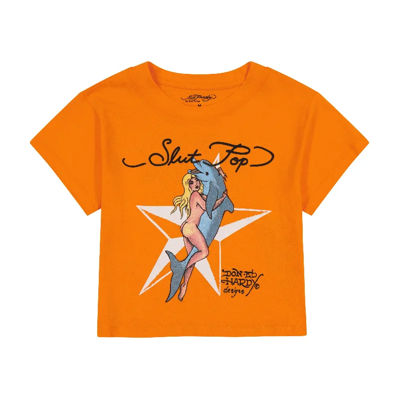 Retro Design Dolphin Girl Baby Tee