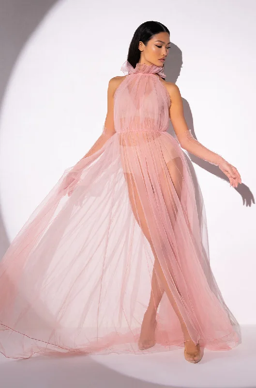 Tropical Style HAPPILY EVER AFTER TULLE MAXI DRESS WITH GLOVES