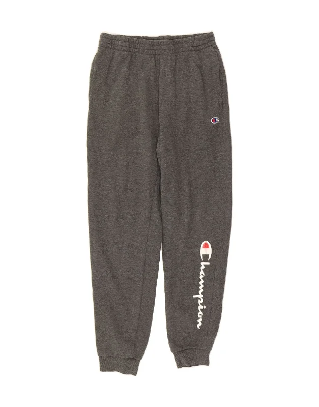 American Style CHAMPION Womens Graphic Tracksuit Trousers Joggers UK 14 Large  Grey