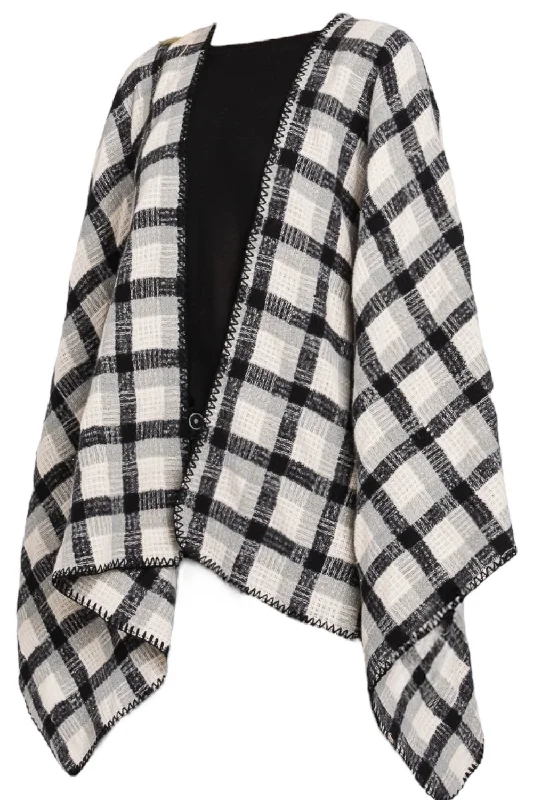 Comfortable Fashion Plaid Pattern Ruana