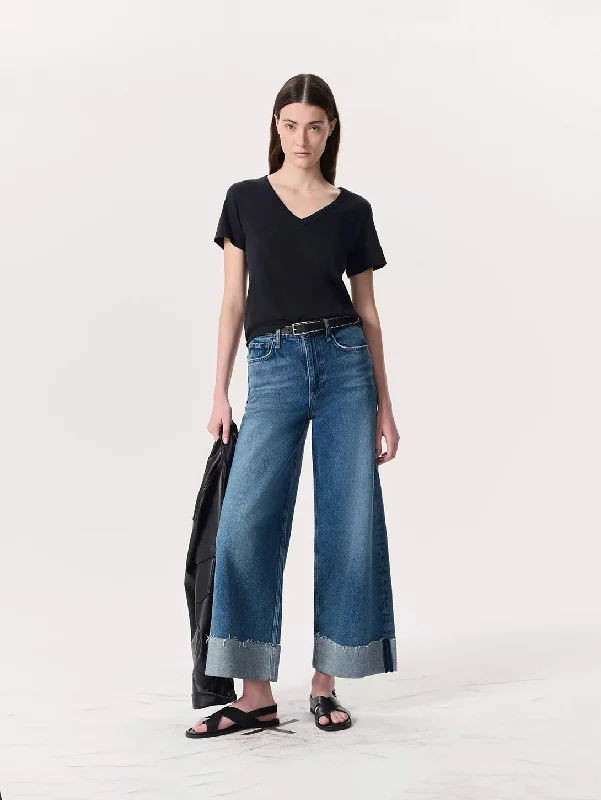 Celebrity Picks Sofie High Rise Wide Leg Cuff Jean - Atlantic