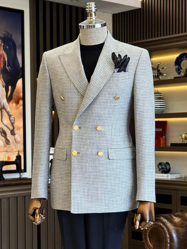 Fashion Expert Grey Double Breasted Blazer