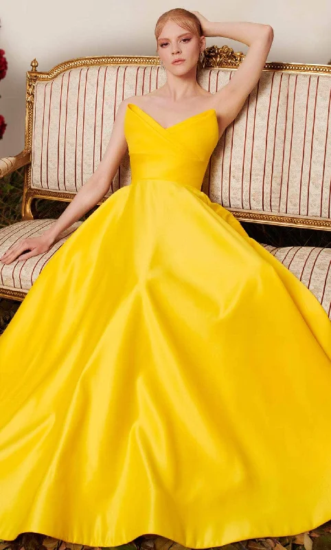 Noble And Elegant MNM Couture N0491 - Strapless A-Line Evening Gown