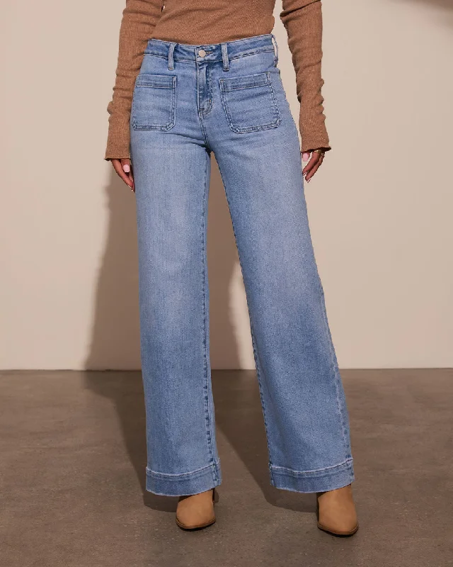 Editorial Design Rugged Charm High Rise Wide Leg Jeans