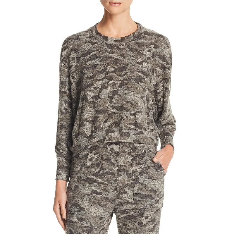 Integrated Design Joie Womens Cropped Camo Sweatshirt, Green, X-Small