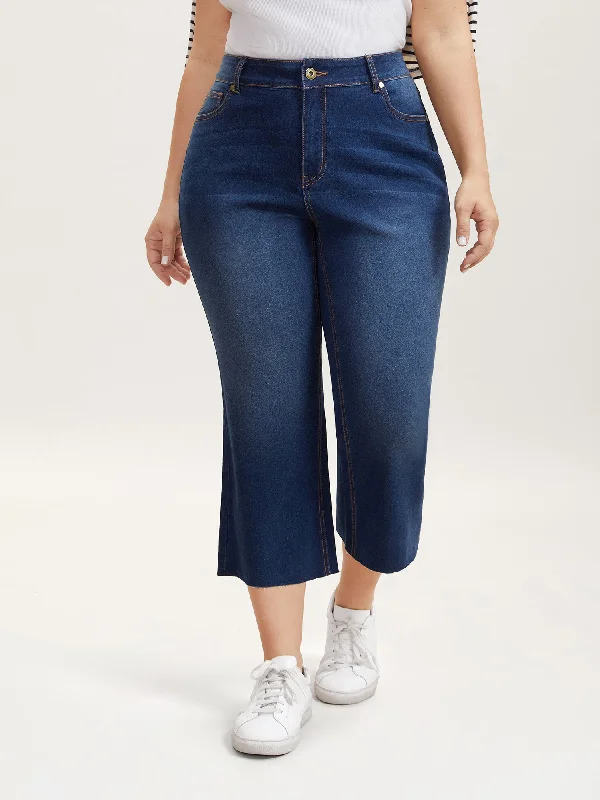 Comfortable Mind Loose Frayed Hem Crop Jeans