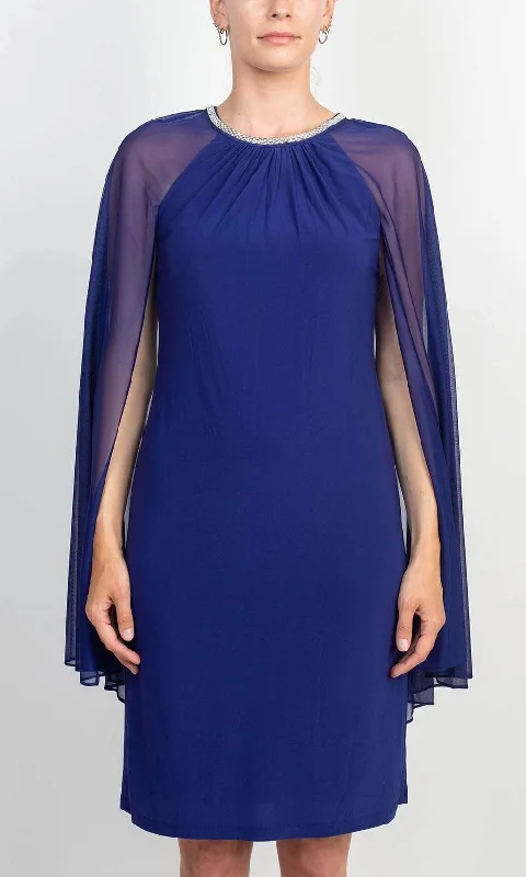 Energy Wear R&M Richards 2496 - Caped Sheath Cocktail Dress