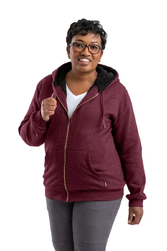 Classic Series Berne Cabernet Cotton Blend Womens Insulated Zip Hooded Sweatshirt