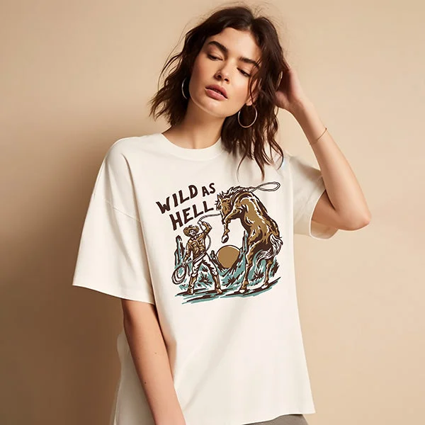 Casual Choice Wild As Hell Heavyweight Western Tee