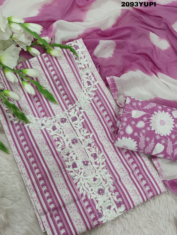 Classic Choice KcPc New Pure Cotton Silk Handloom Kashida Work Suit  SAN