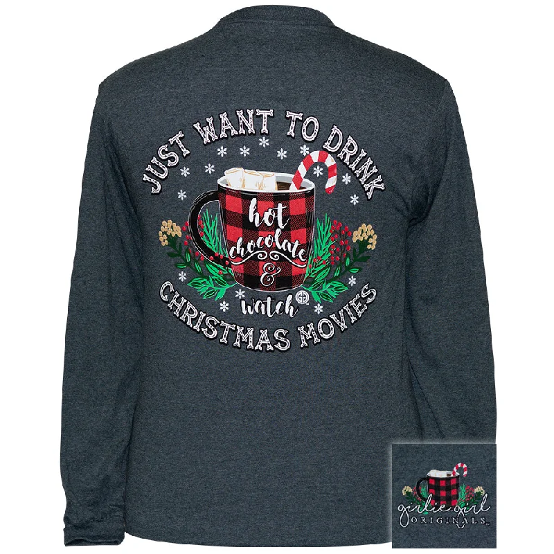 Sports And Leisure Hot Chocolate and Christmas - Dark Heather LS-2447